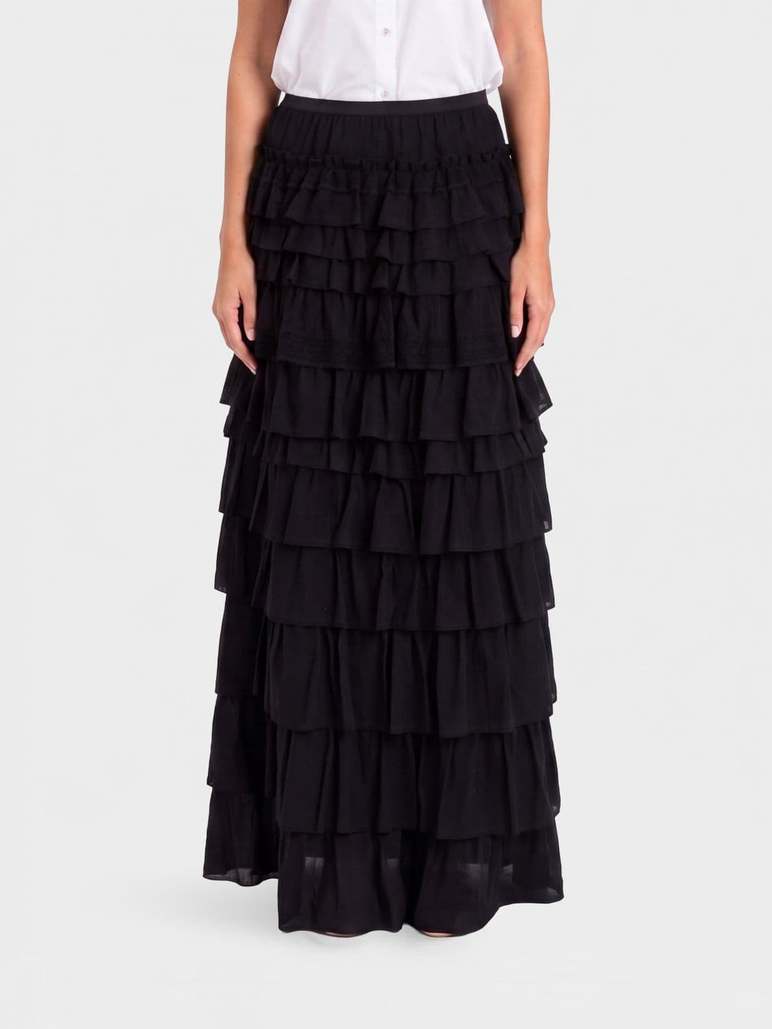 Actitude Twinset Cotton Skirt with Ruffles