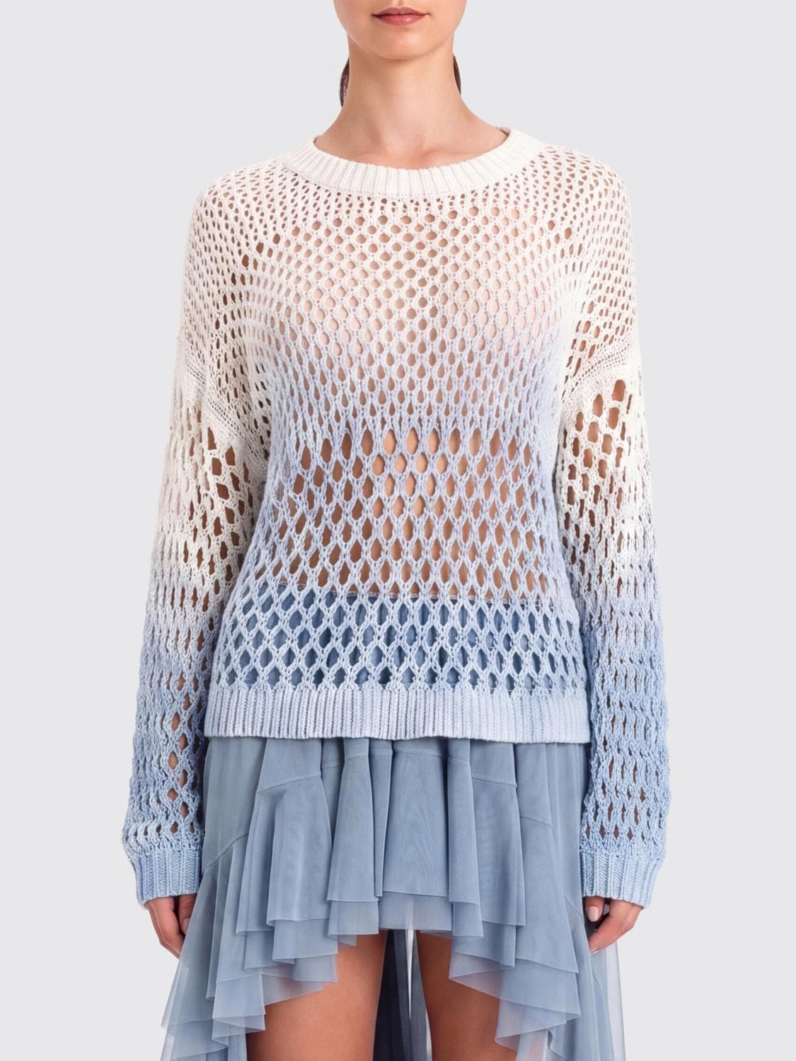 Actitude Twinset Mesh Cotton Knit Top