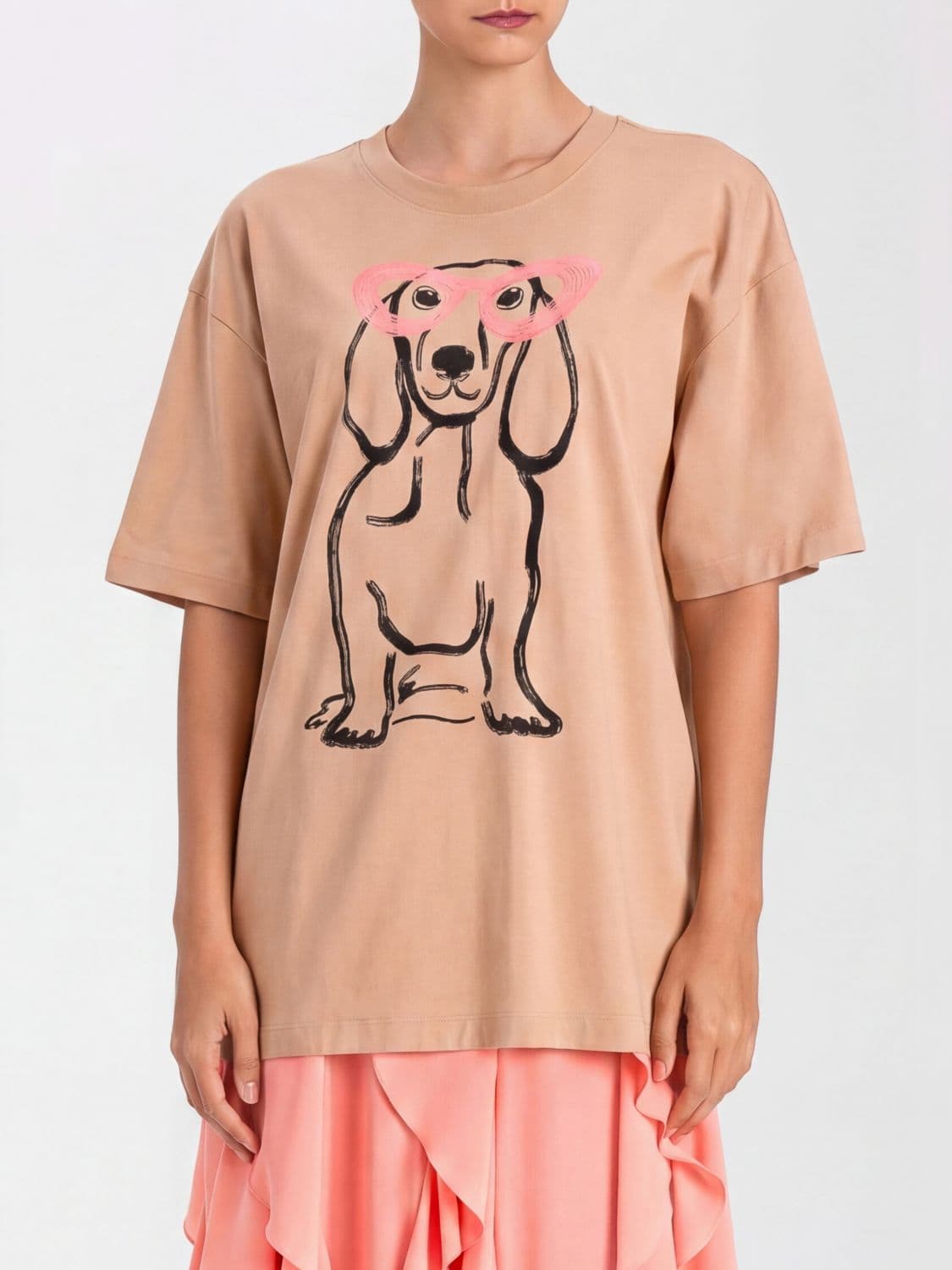 Actitude Twinset Cotton T-Shirt with Dog Print · XXL
