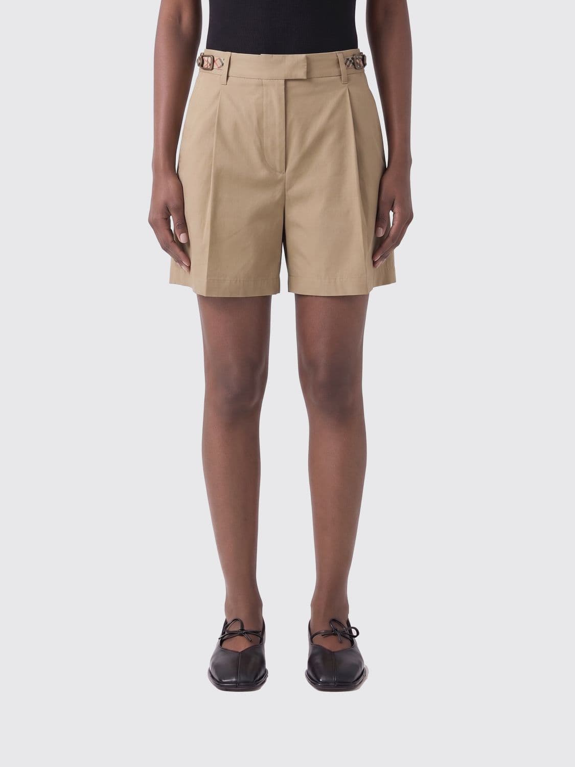 Burberry Mid-Rise Cotton Chino Shorts with Slant Pockets