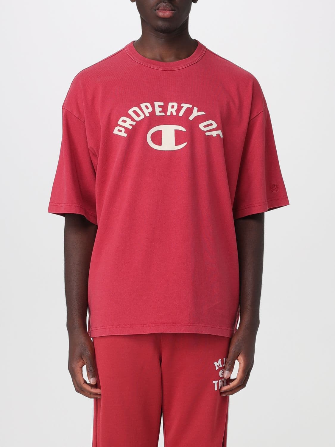 Champion Relaxed Fit Cotton T-Shirt with front logo and slogan print