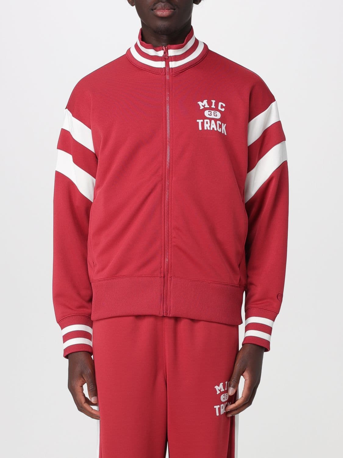 Champion Time Capsule Two-Tone Striped Acetate Track Jacket with high neck