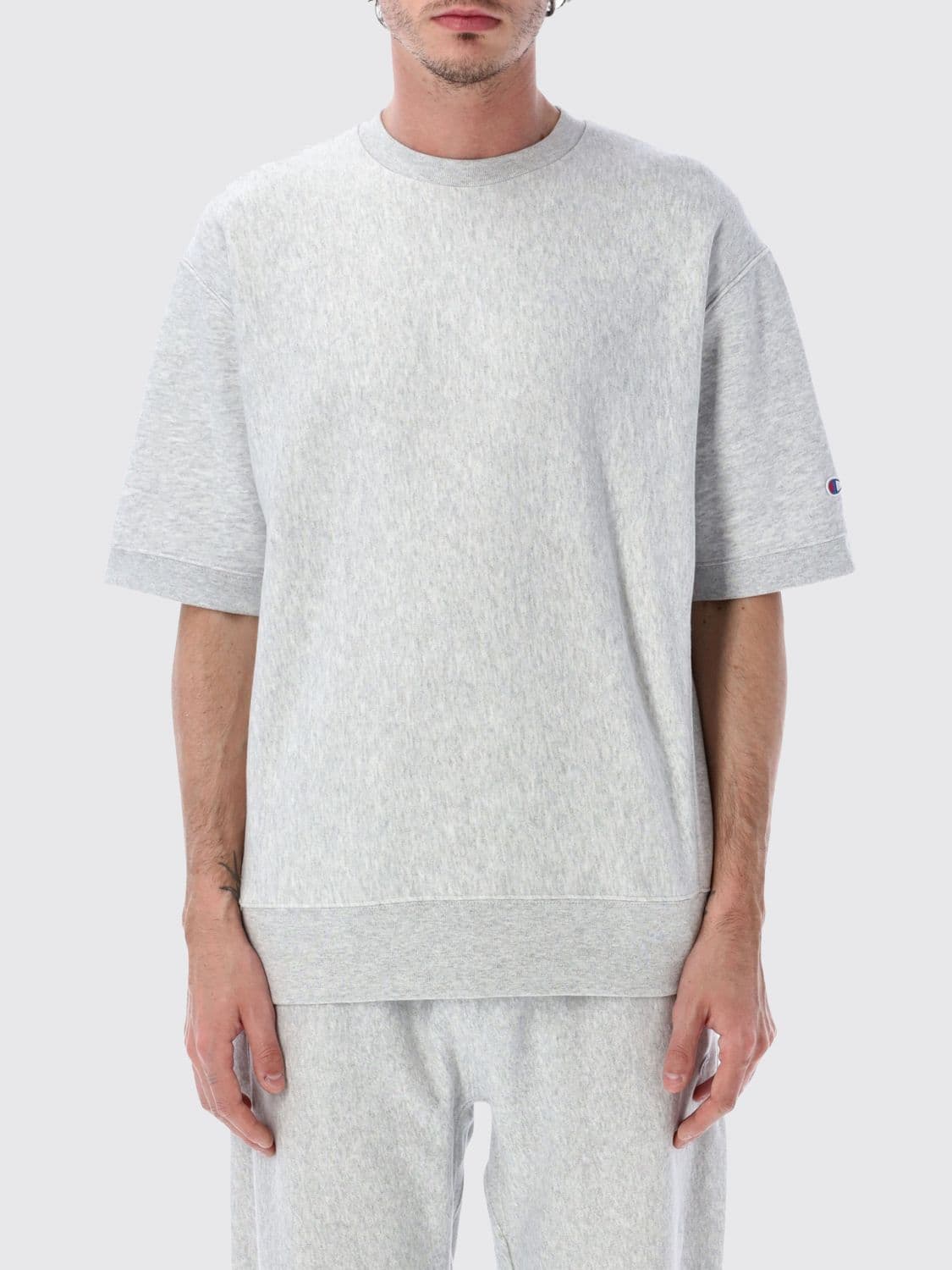 Champion Crew Neck Cotton Blend Sports T-shirt with contrasting logo · S