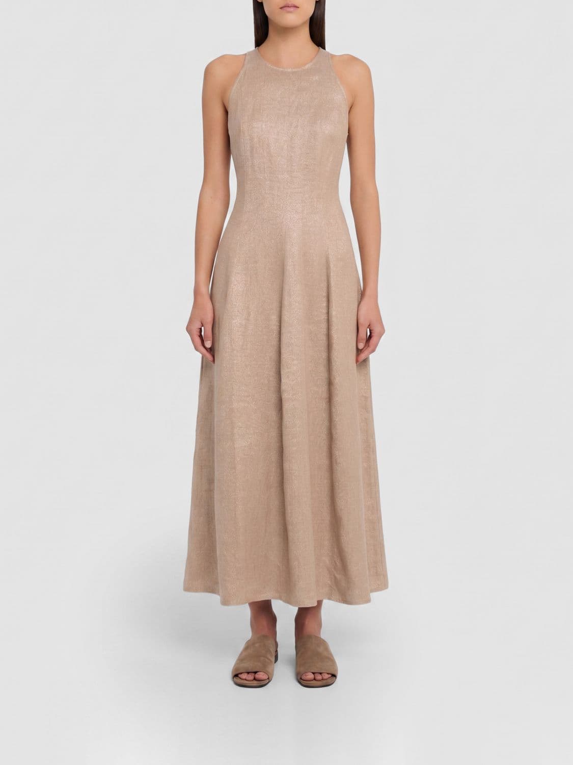 Brunello Cucinelli Linen Blend Midi Dress · L