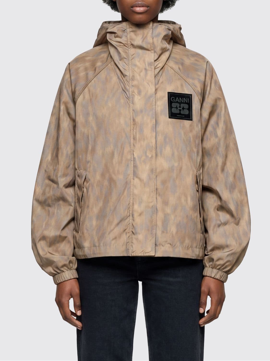 Ganni Recycled Nylon Hooded Jacket
