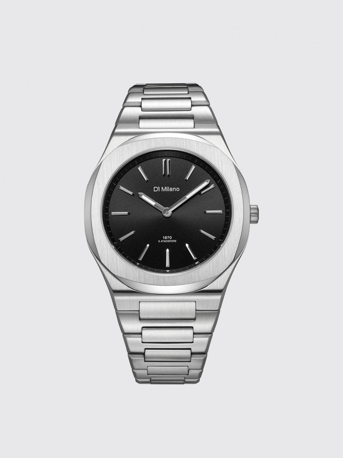 D1 Milano Groovy Black Stainless Steel Watch with Quartz Movement