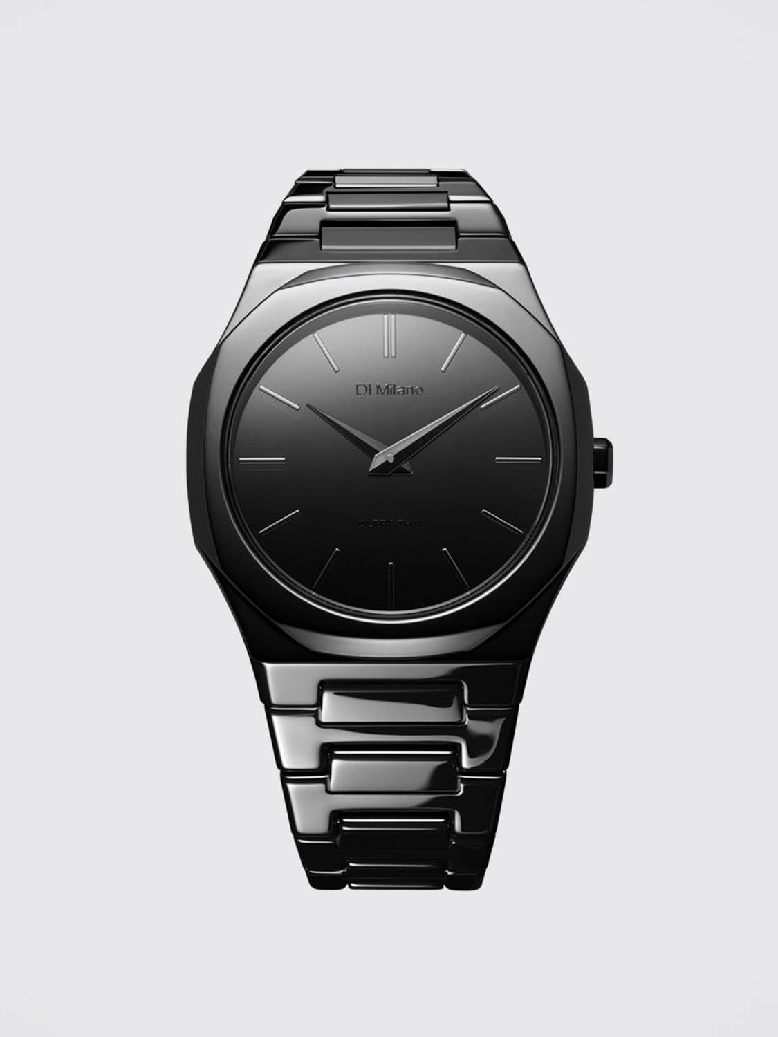 D1 Milano Black Mirror Stainless Steel Watch with Quartz Movement · OS