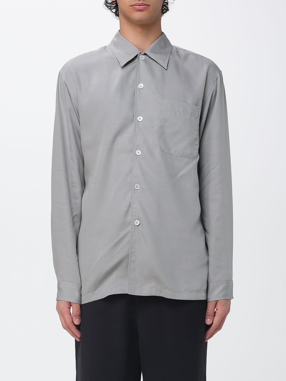 Our Legacy Tencel Shirt with a French Collar and a Chest Patch Pocket · 46
