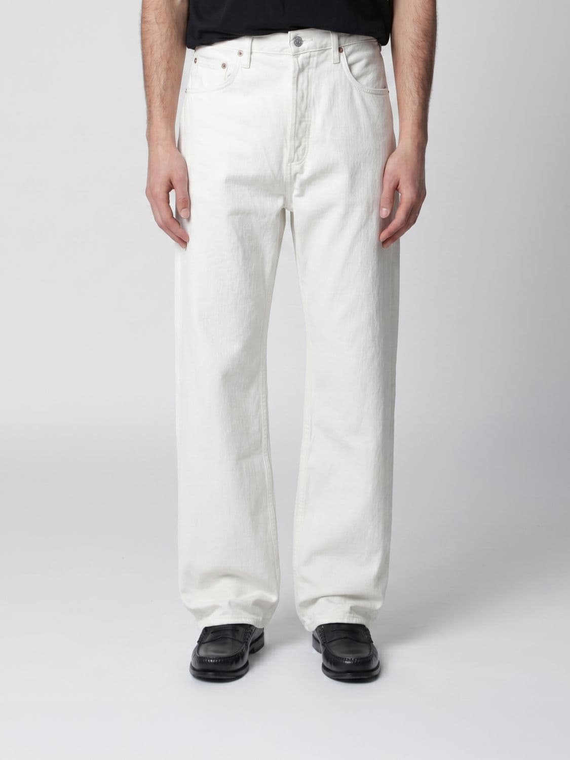 Agolde Mid-Rise Wide-Leg Denim Jeans with a Five-Pocket Design