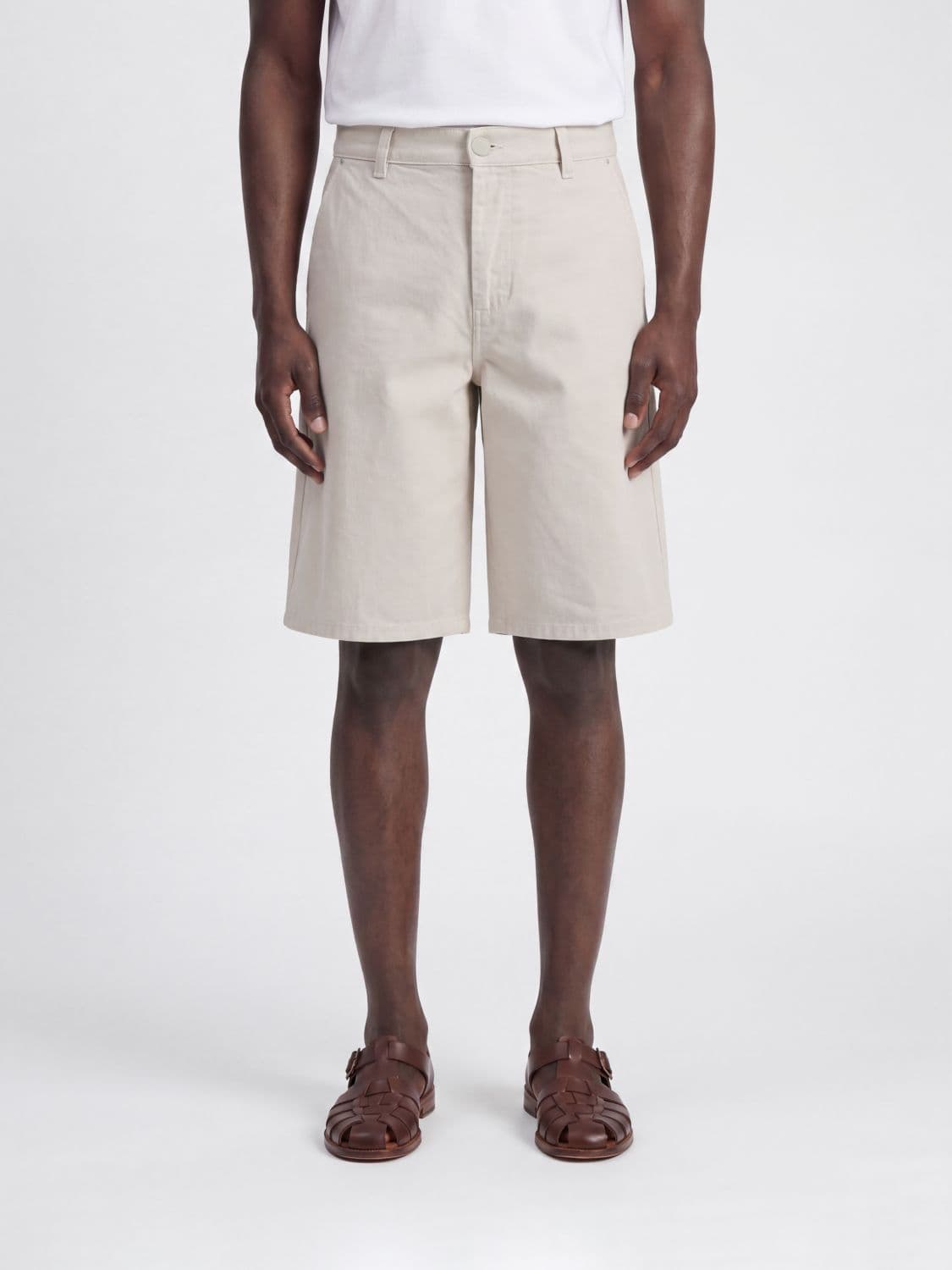 Ami Paris Straight Fit Cotton Bermuda Shorts with a Contrasting Logo
