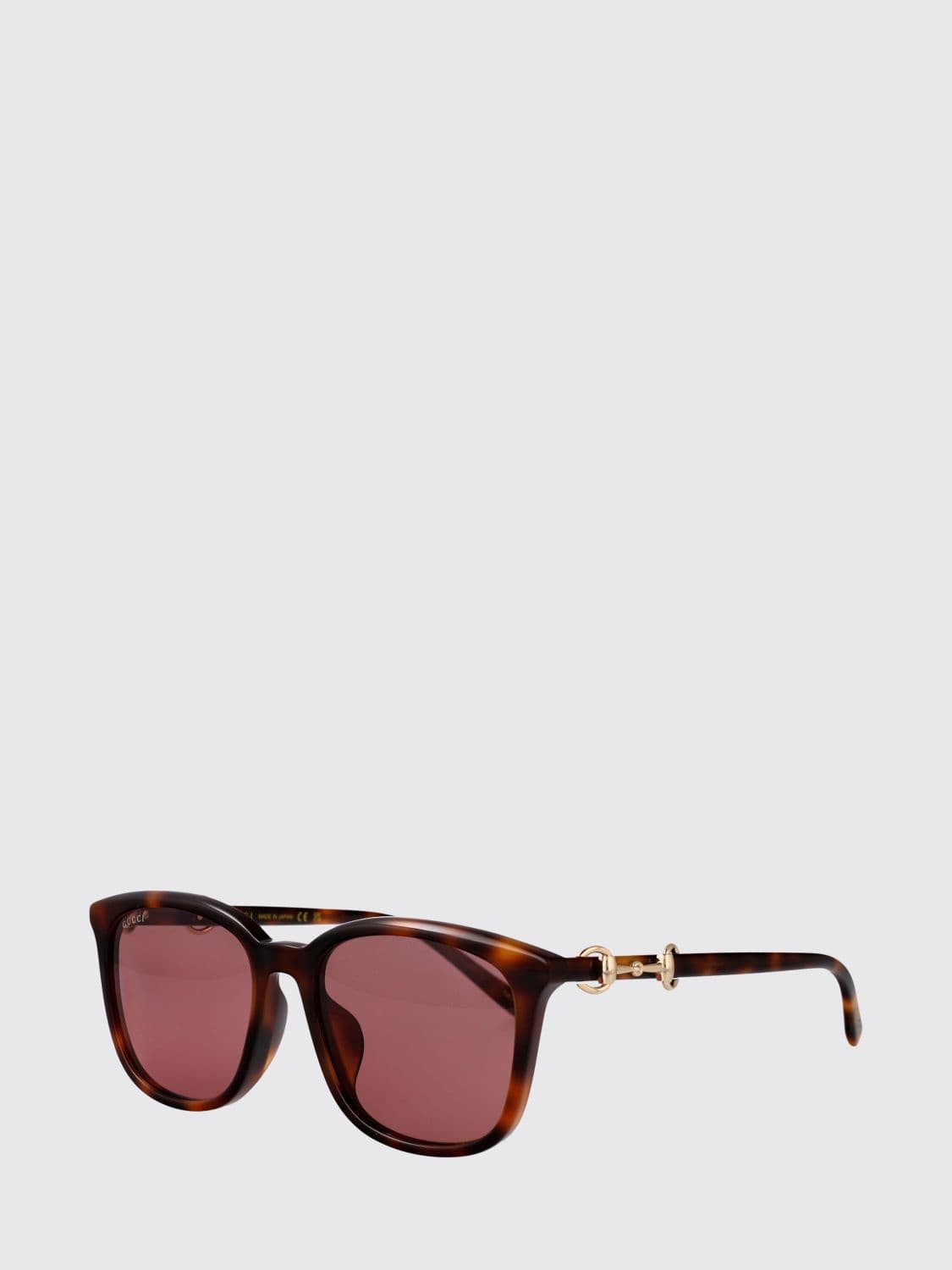 Gucci Cat-Eye Tortoiseshell Acetate Sunglasses with Horsebit Detail · 56