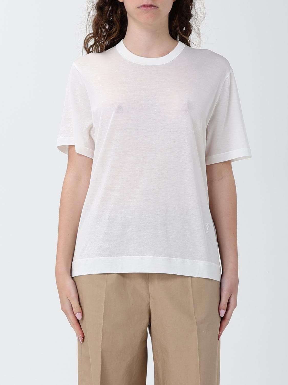 Ami Paris Classic Crew Neck T-Shirt in Pure Cotton with Short Sleeves