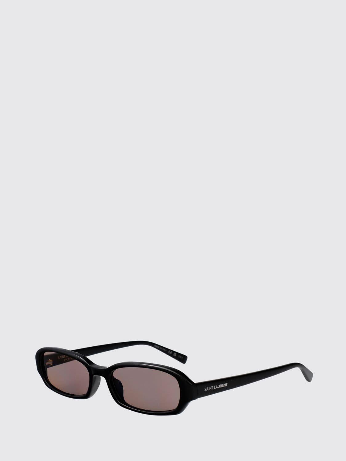 Saint Laurent Rectangular Sunglasses in Tortoiseshell Acetate with Logo