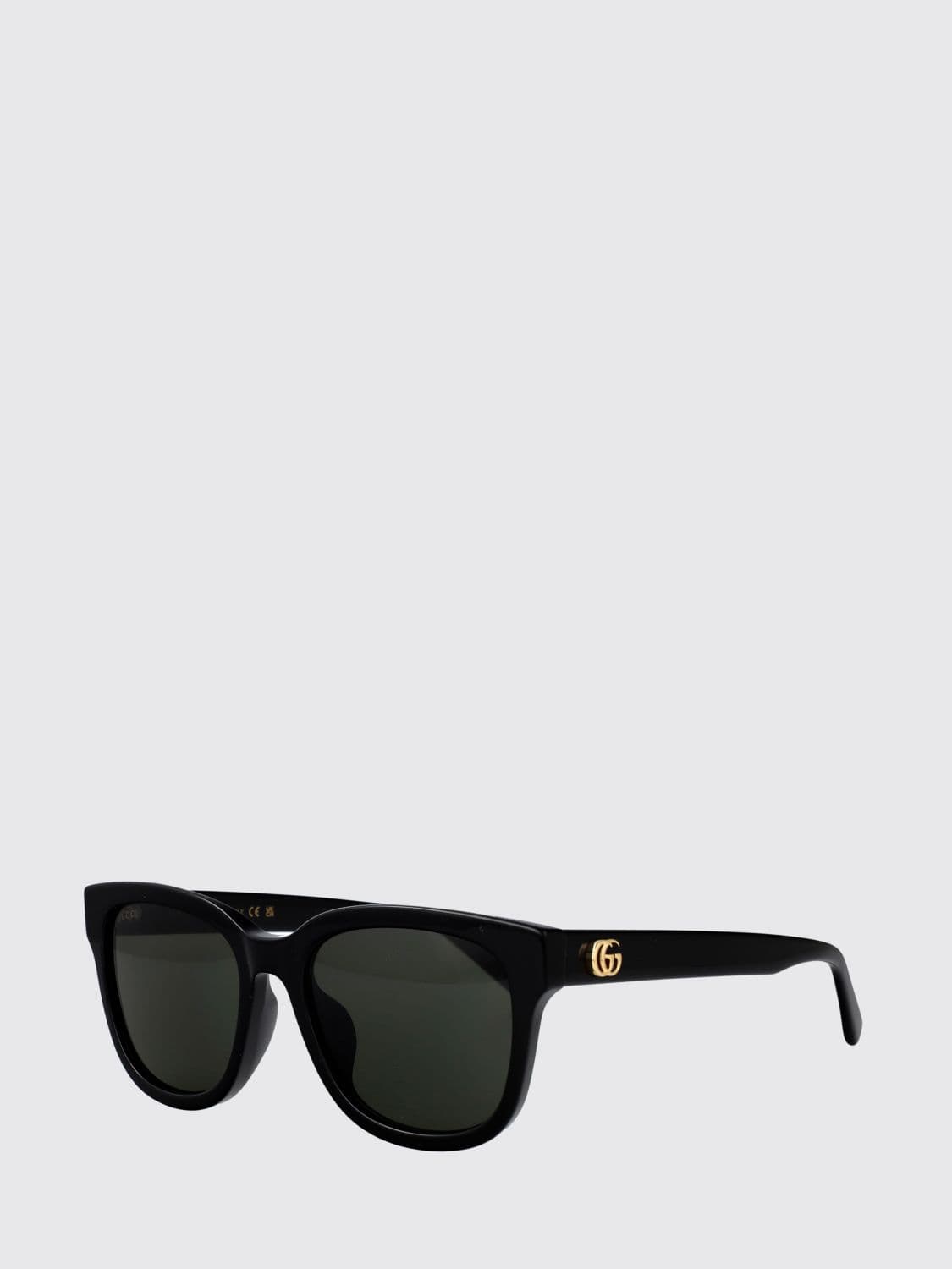 Gucci Cat-Eye Acetate Sunglasses with GG Monogram and Dark Lenses · 55