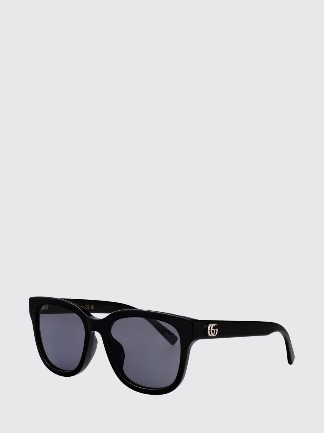Gucci Cat-Eye Acetate Sunglasses with GG Monogram and Dark Lenses · 55