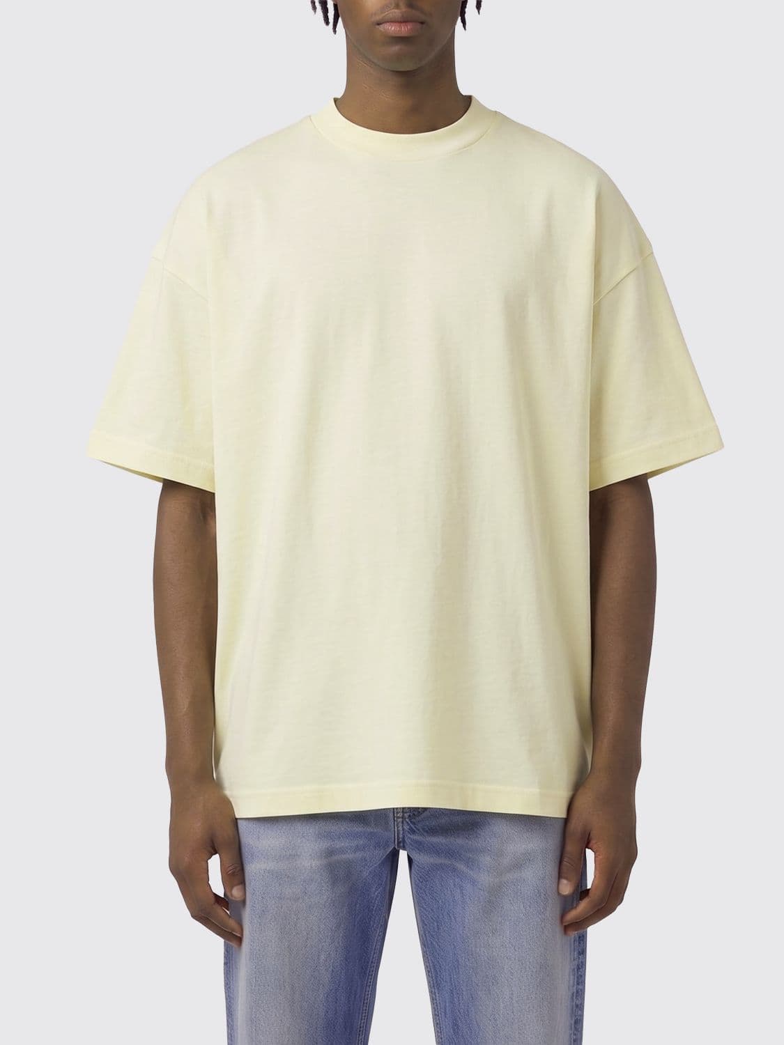 Fear Of God Essentials Ivory Cotton Crewneck T-Shirt with Relaxed Fit
