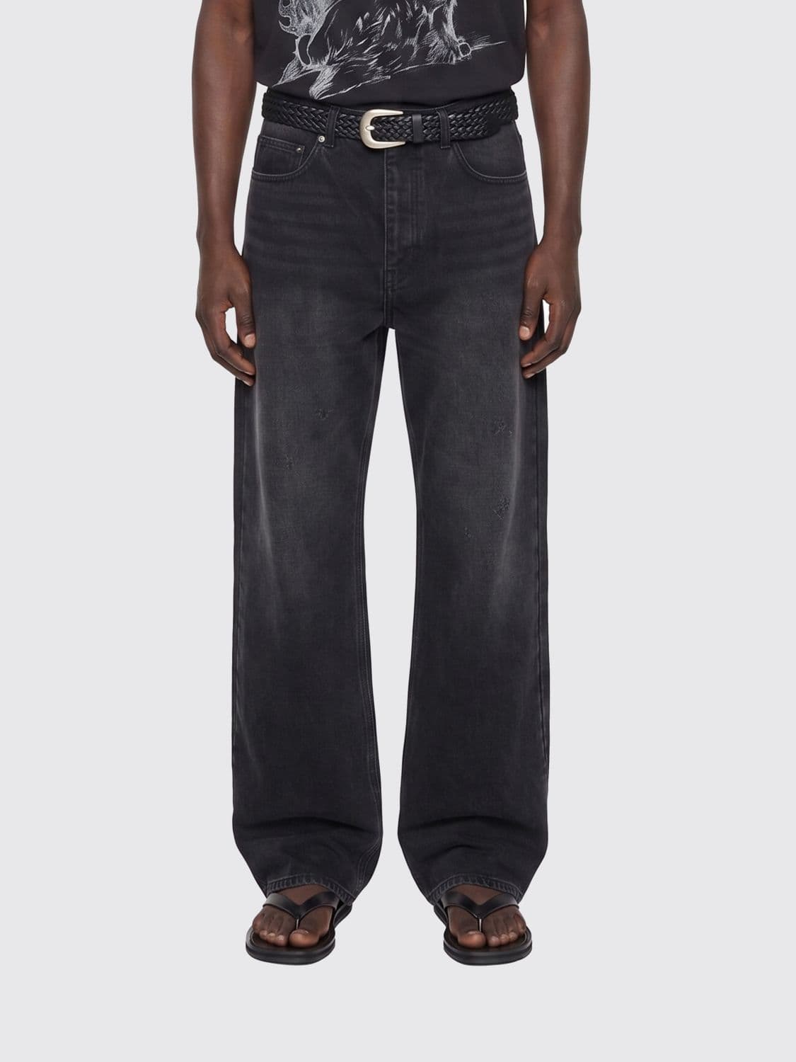 Séfr Wide-Leg Cotton Denim Jeans with Five-Pocket Design
