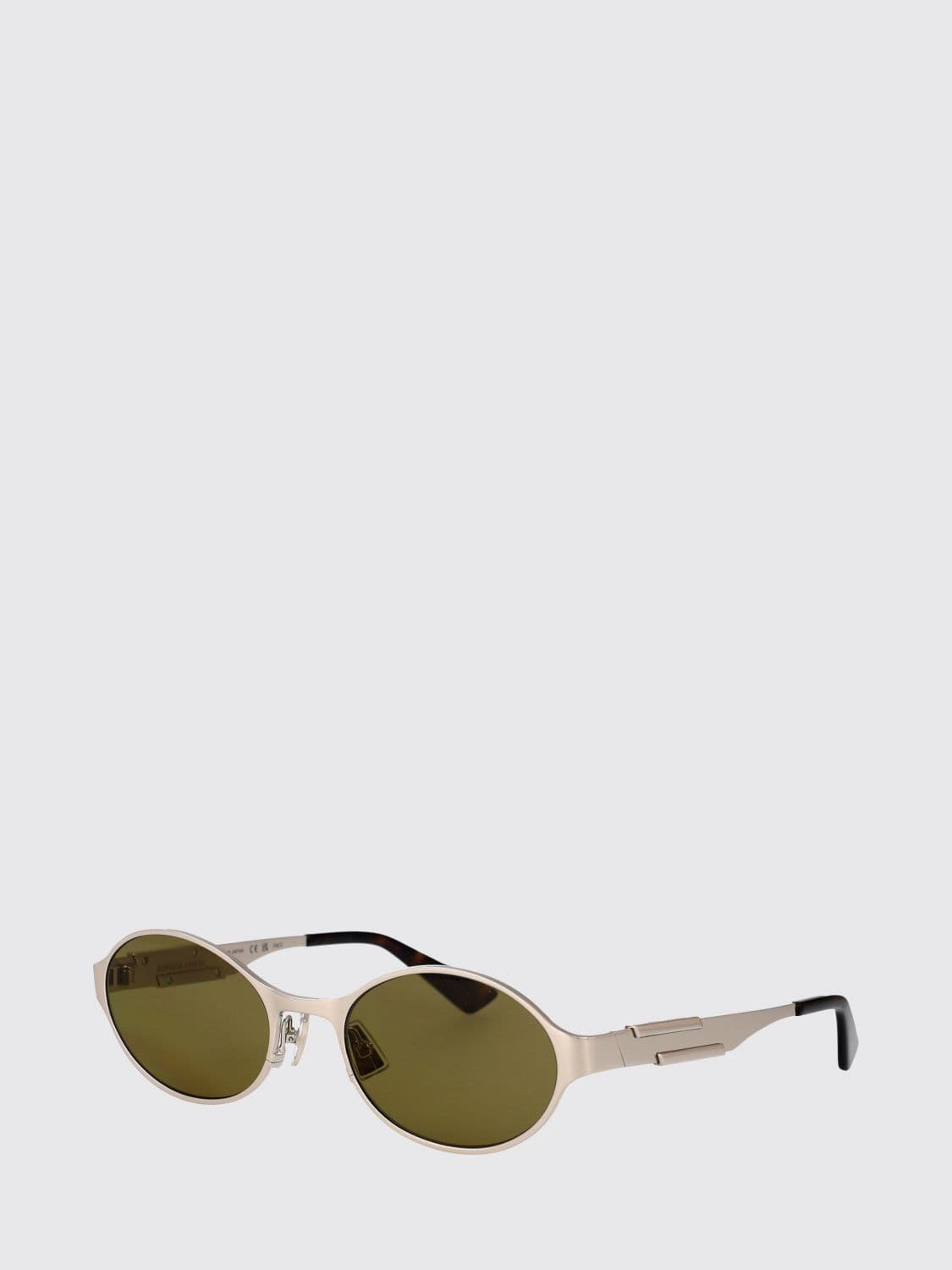 Bottega Veneta Vintage Oval Metal Sunglasses with Dark Lenses