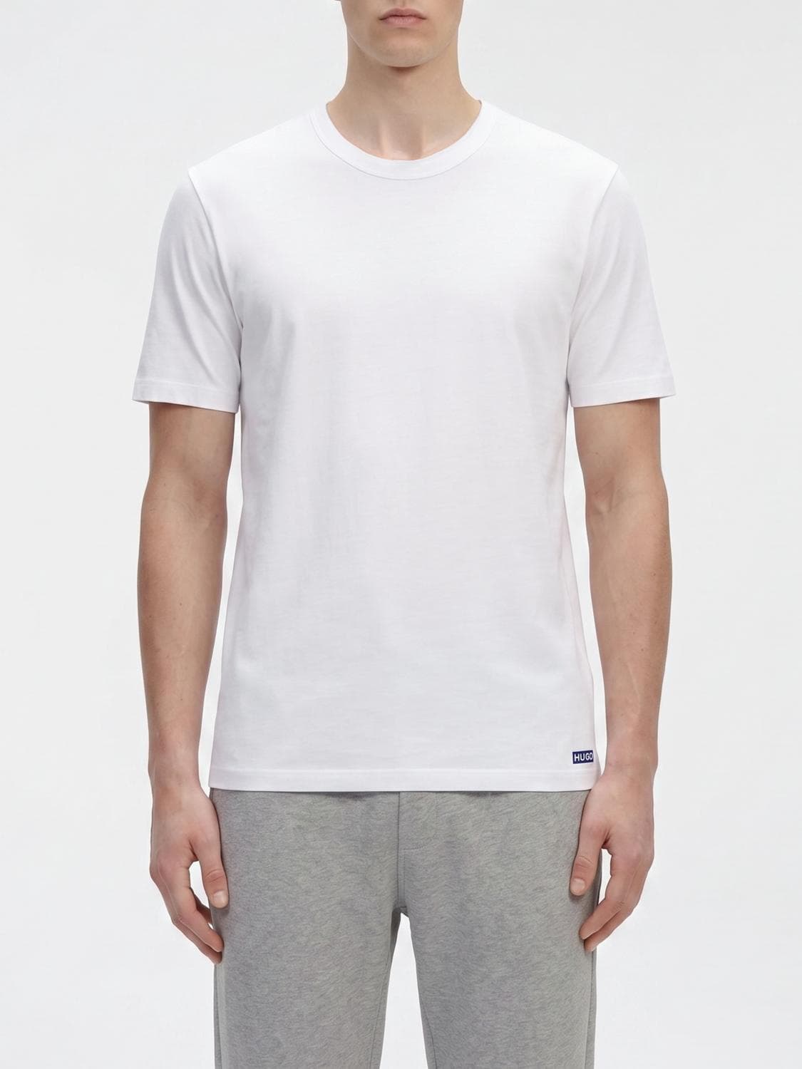 Hugo Set of Two Cotton T-shirts with Contrast Logo and Crew Neck