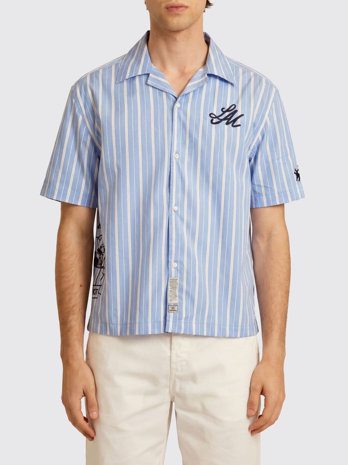 La Martina Striped Relaxed Fit Cotton Bowling Shirt