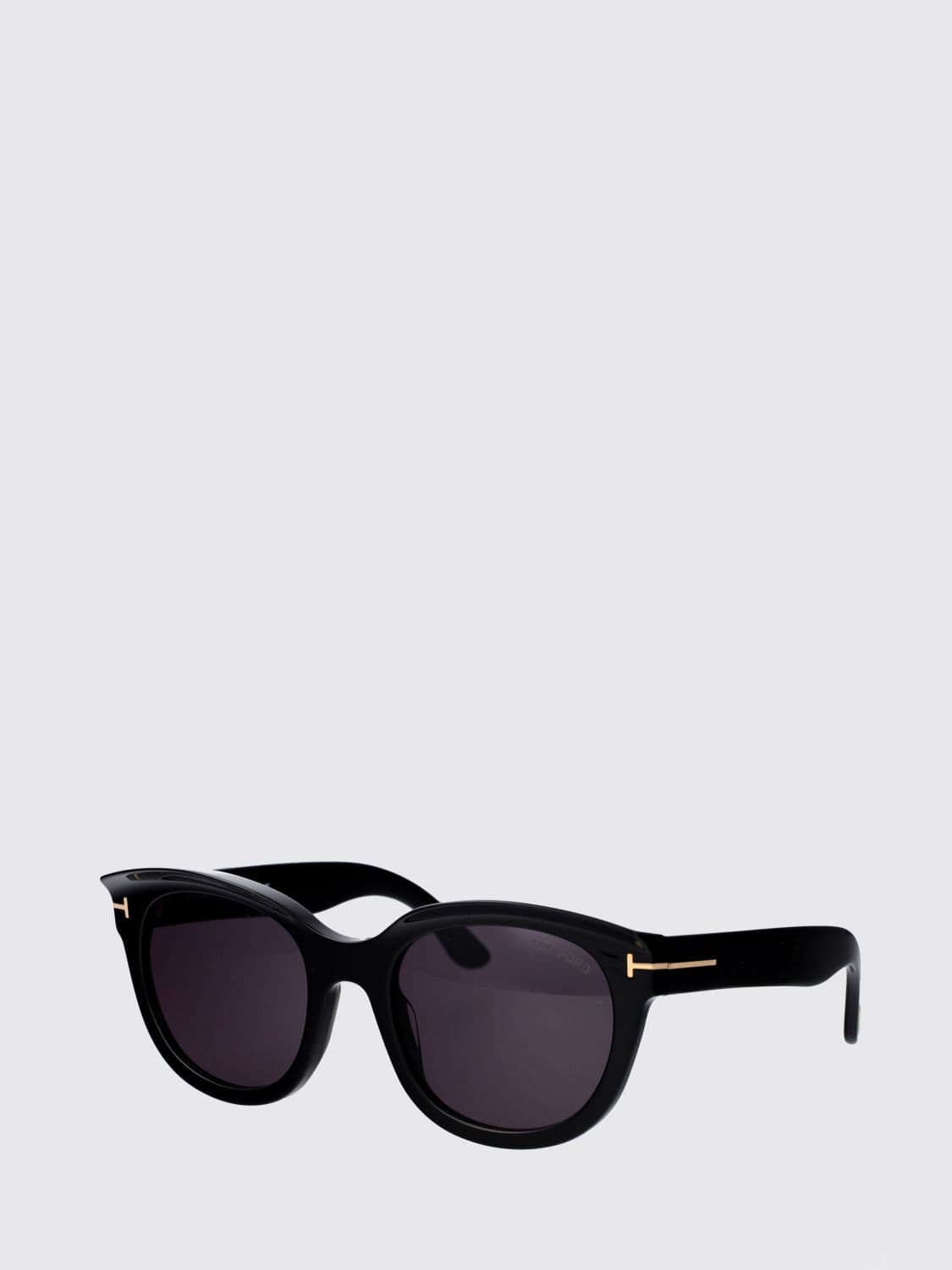 Tom Ford Rounded Cat-Eye Sunglasses in Black Acetate