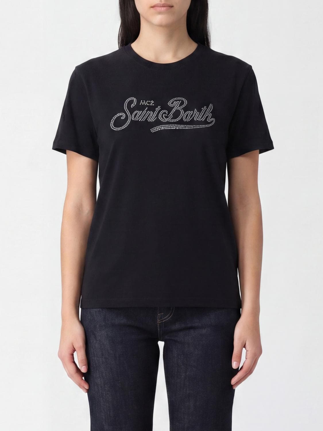 Mc2 Saint Barth Crewneck Cotton T-shirt with Graphic Print and Logo