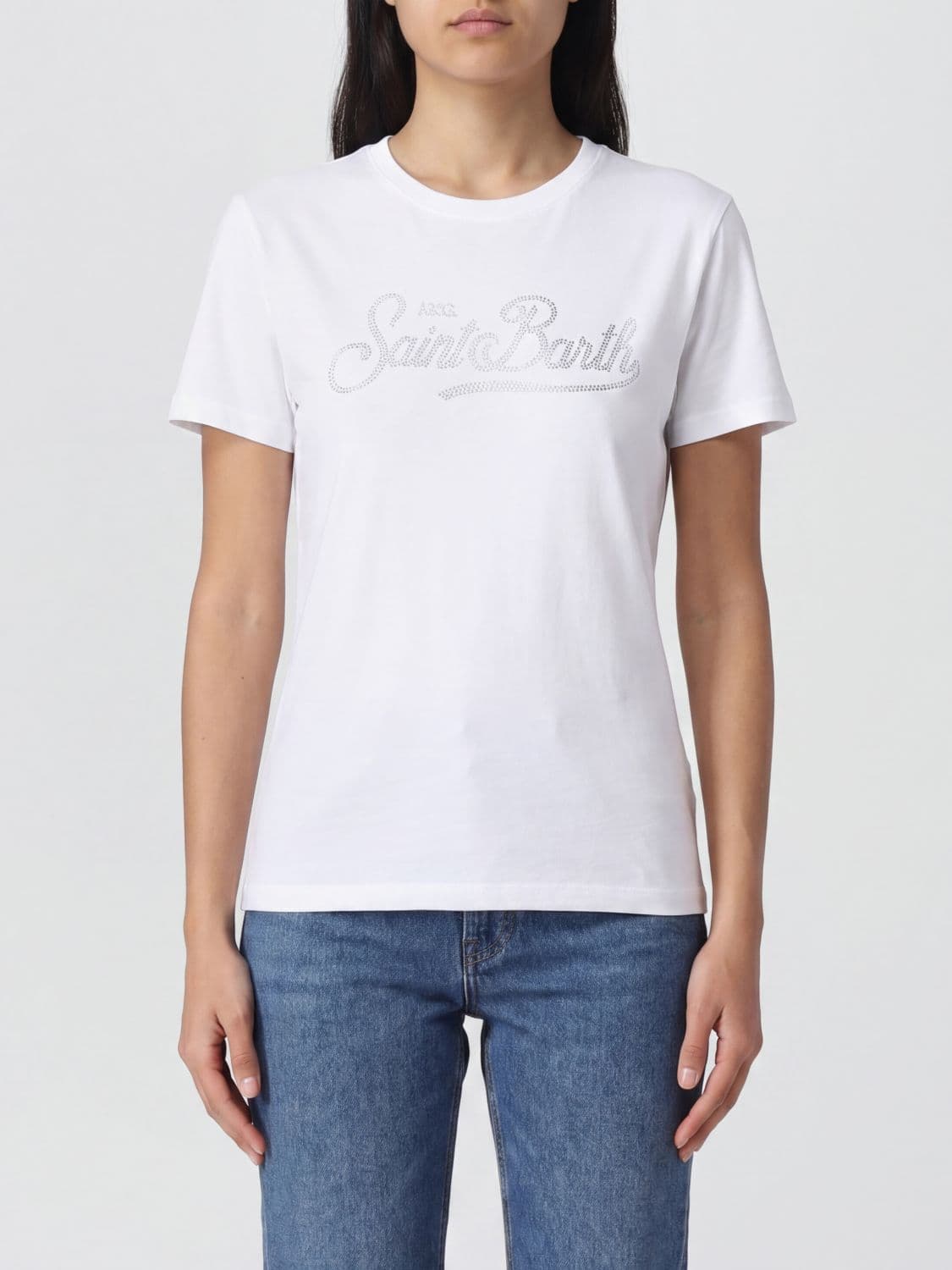 Mc2 Saint Barth Crewneck Cotton T-shirt with Graphic Print and Logo