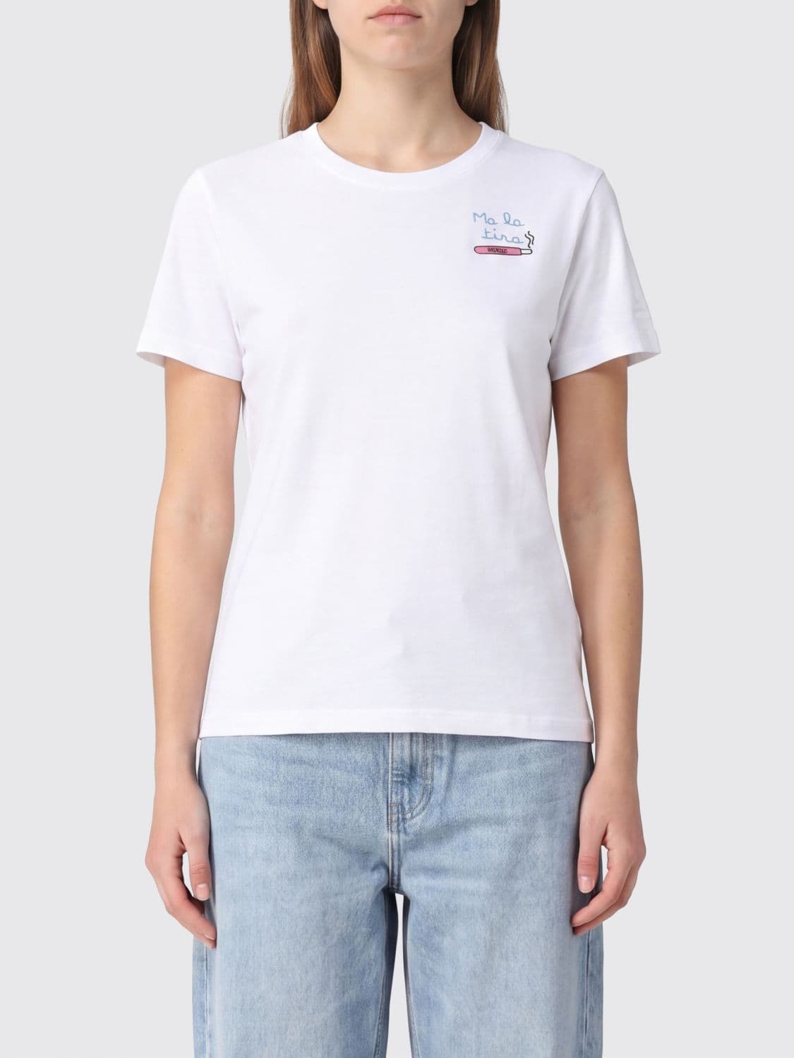 Mc2 Saint Barth Crewneck Cotton T-shirt with Graphic Print and Logo