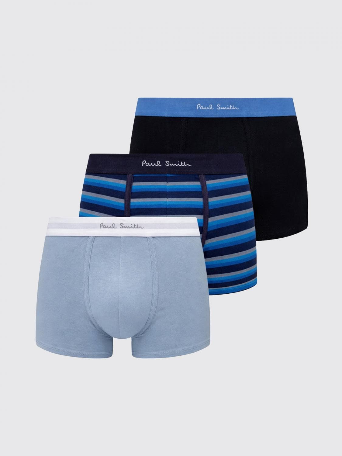 Paul Smith Set of Three Stretch Cotton Boxer Shorts with Jacquard Logo