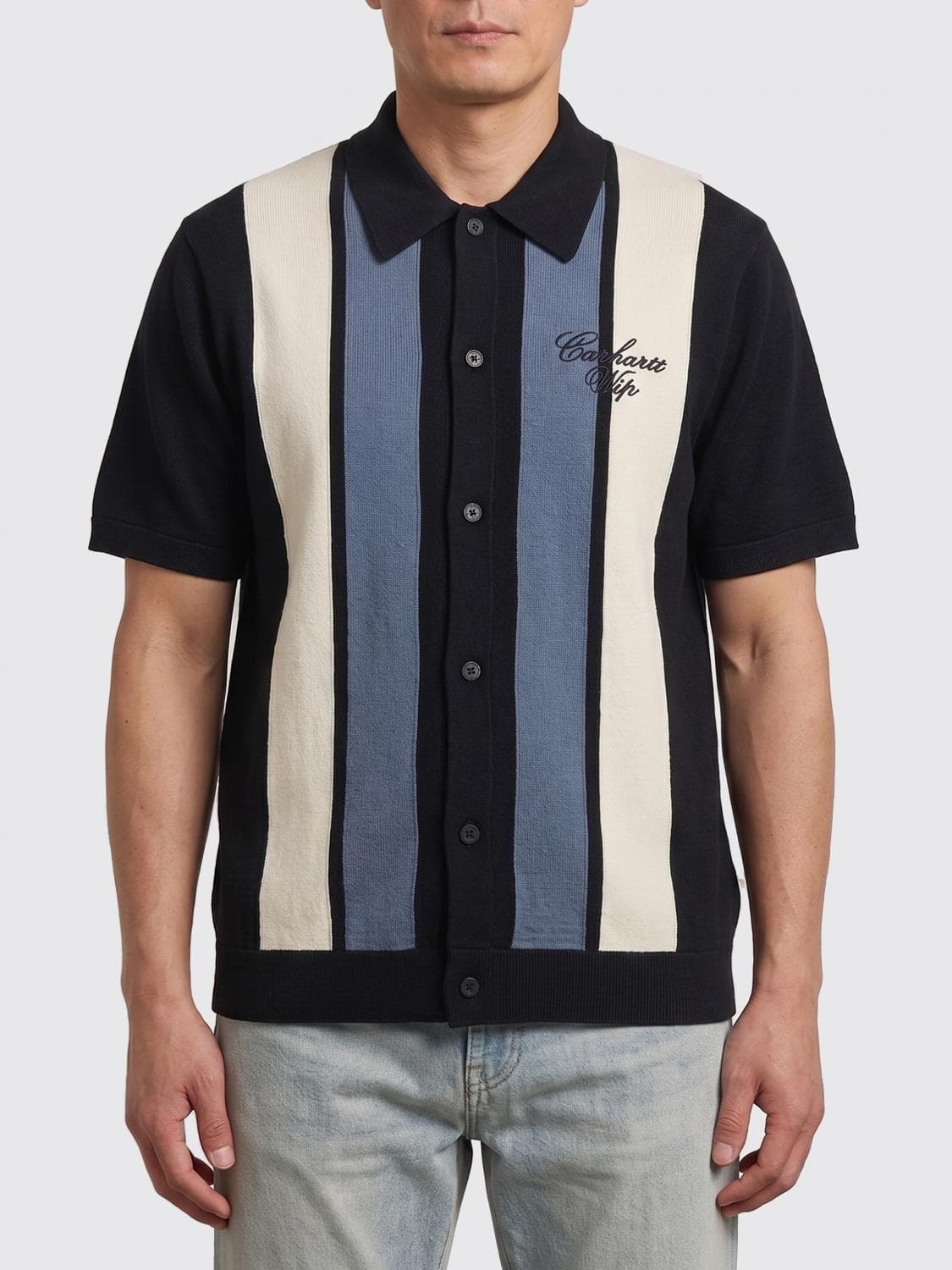 Carhartt Wip Striped Short-Sleeve Cotton Knit Shirt