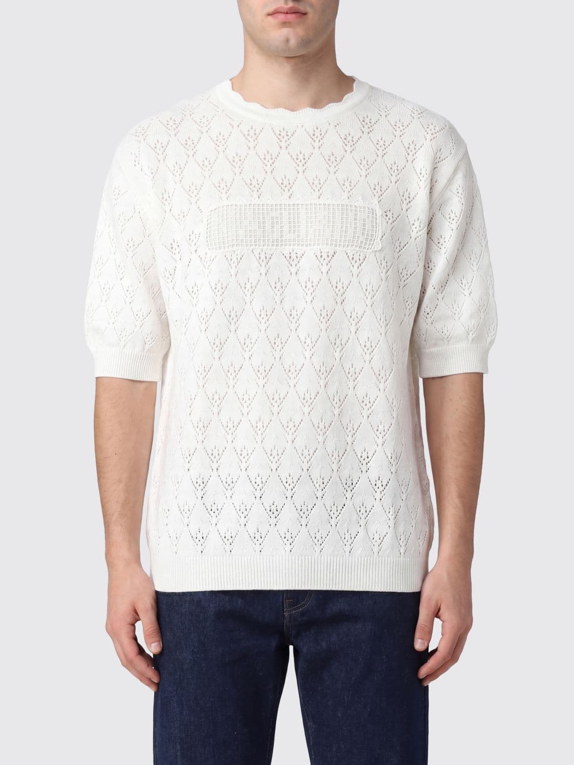 Magliano Openwork Cotton Crewneck Jumper with Short Sleeves