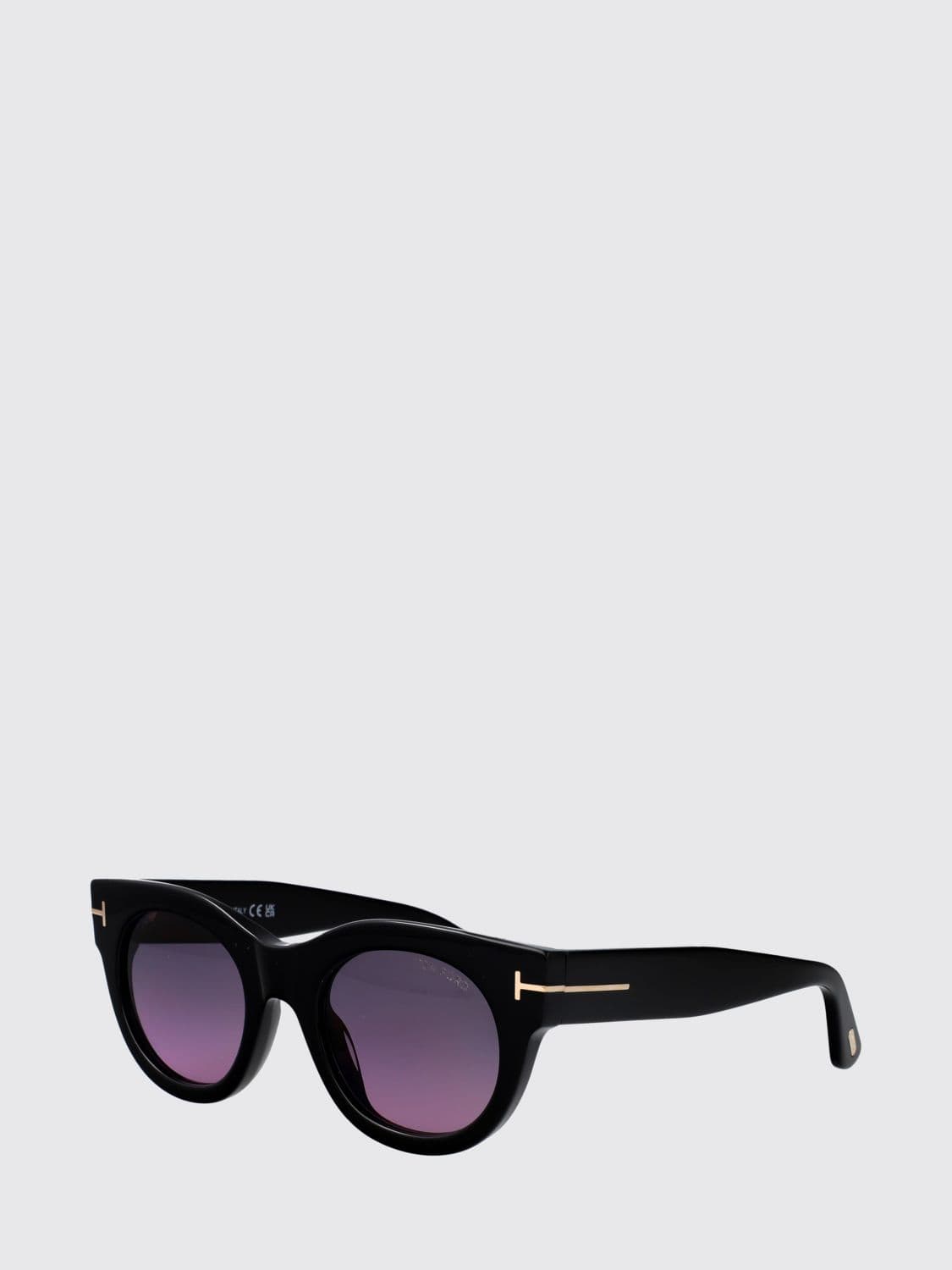 Tom Ford Rounded Cat-Eye Acetate Sunglasses with Coloured Lenses