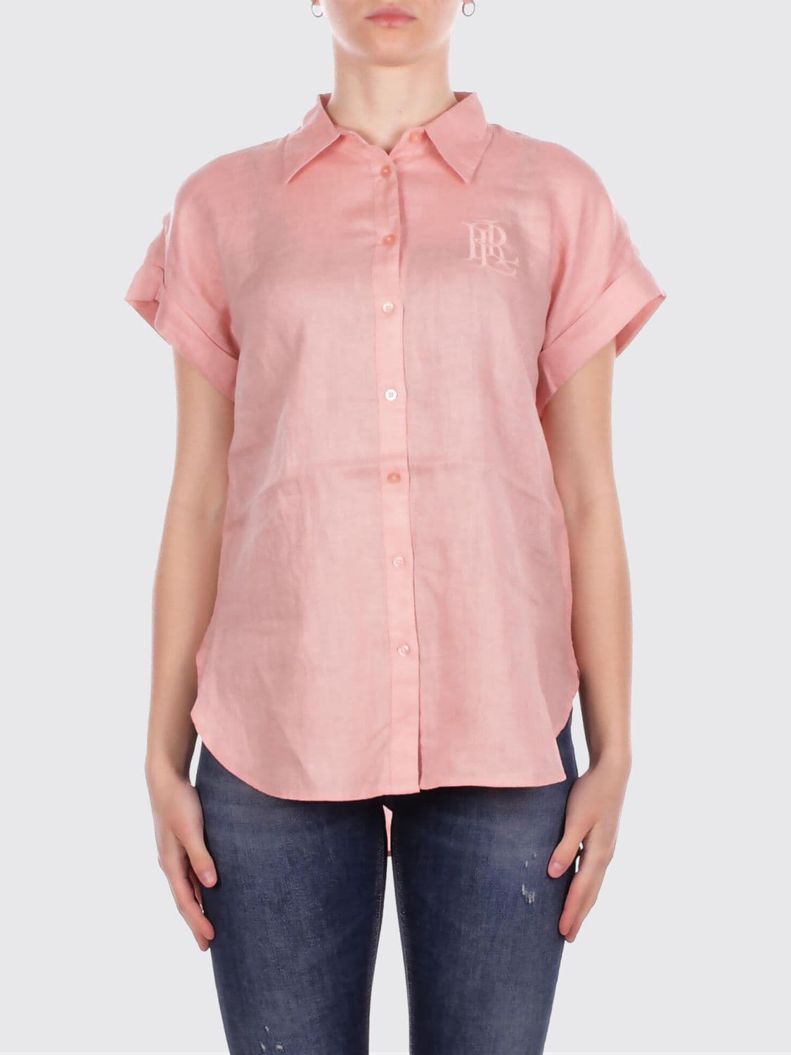 Lauren Ralph Lauren Striped Cotton Short-Sleeved Relaxed Fit Shirt