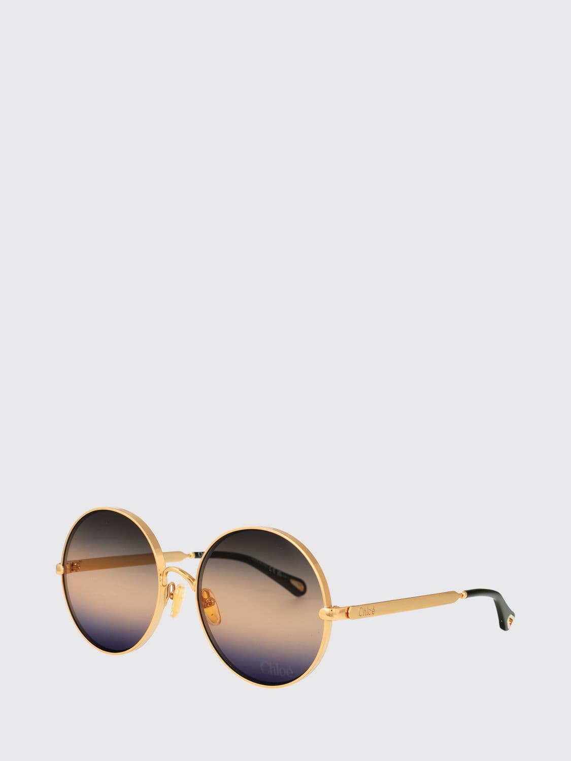 Chloé Metal Sunglasses with Rounded Frame and Metal Bridge · 59