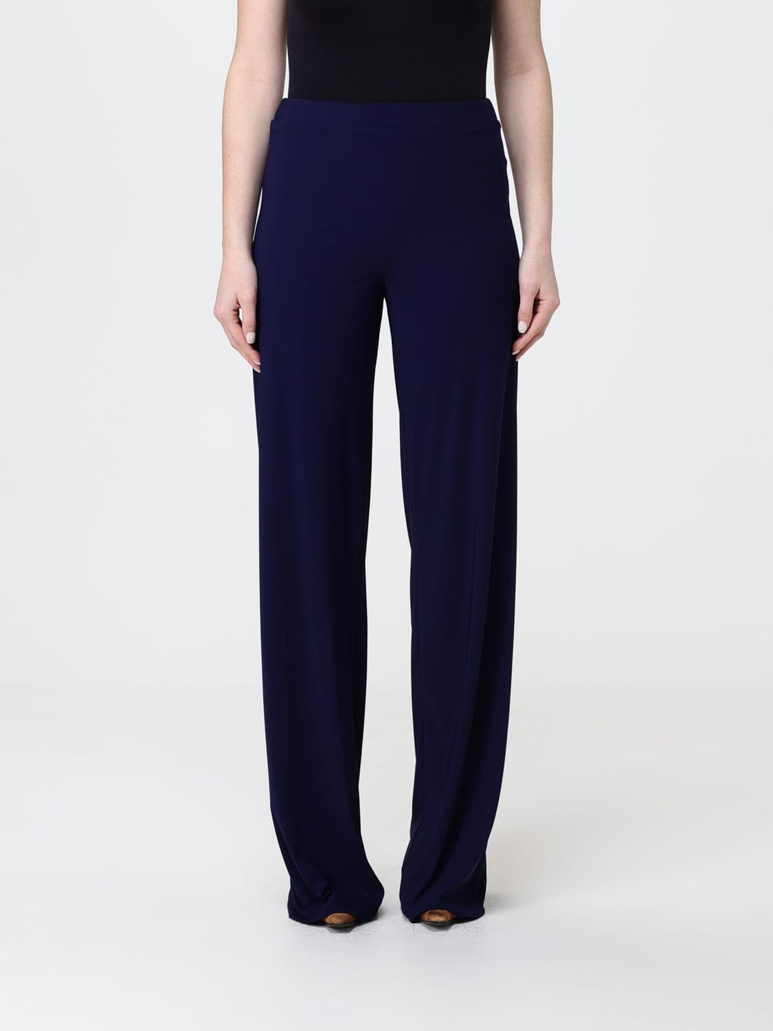 Maliparmi High-Waisted Wide-Leg Jersey Trousers · 42