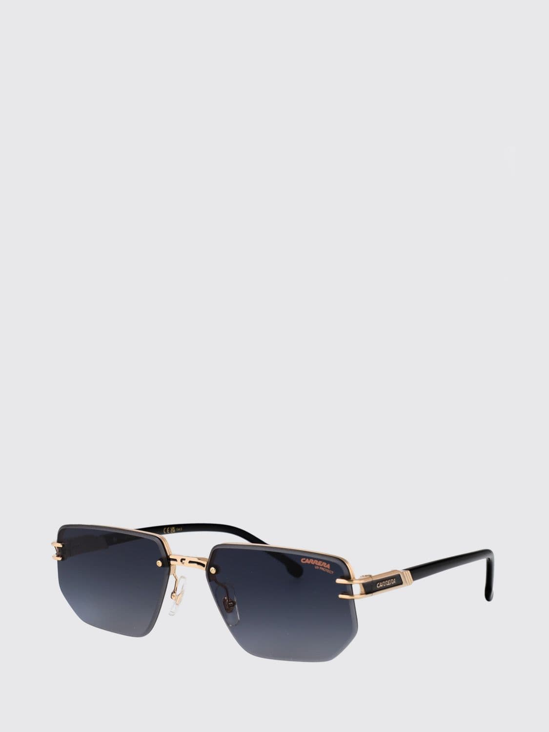 Carrera Rectangular Aviator Metal Sunglasses with Gradient Lenses