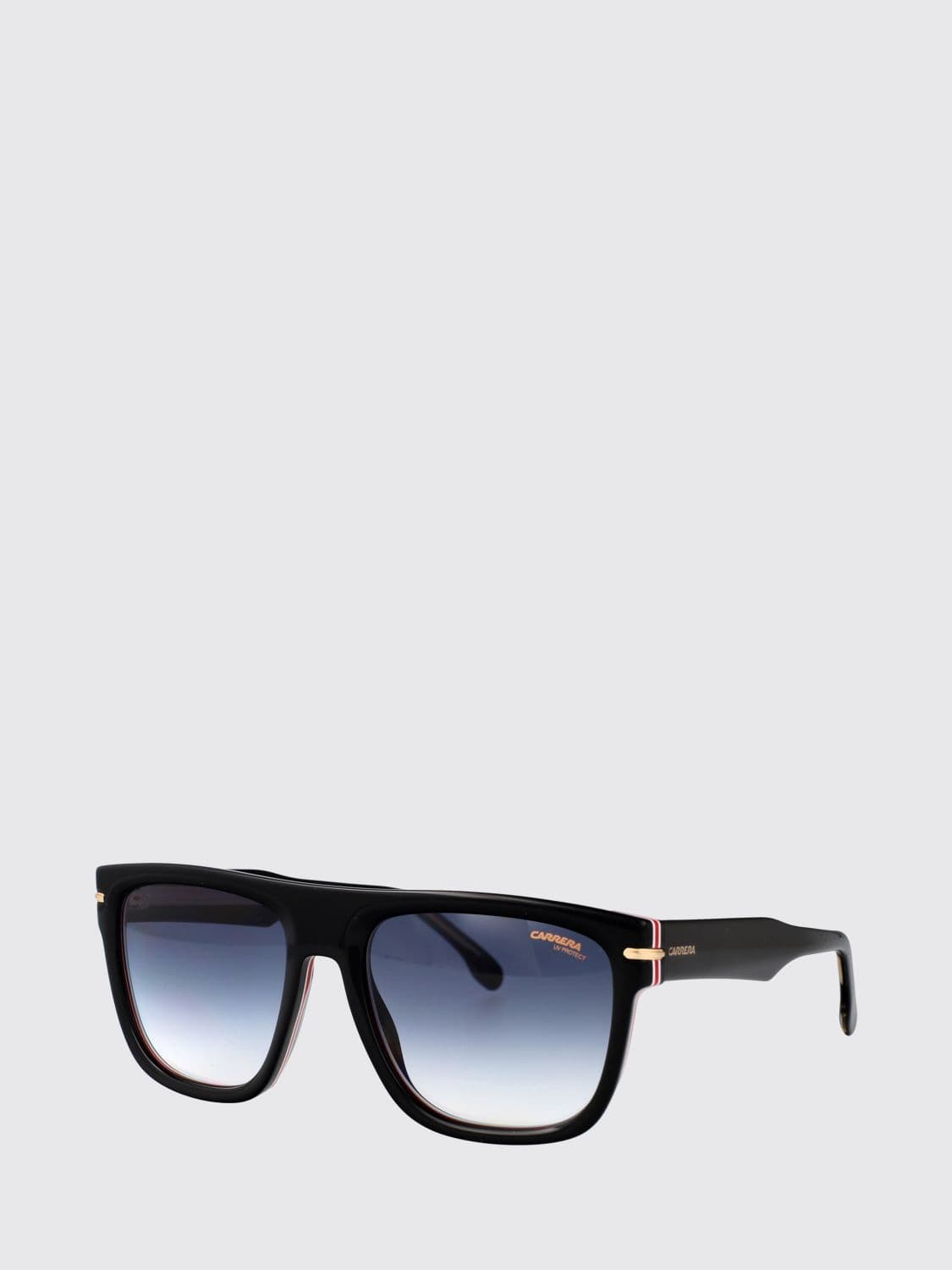 Carrera Black Acetate Aviator Sunglasses with Rectangular Design · 57