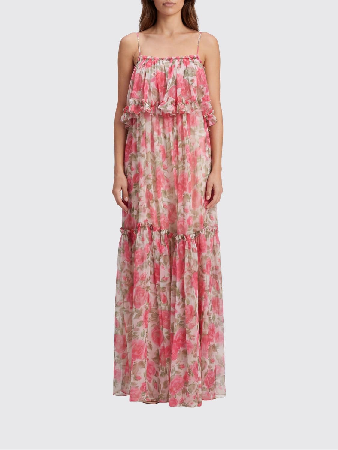 Chloé Floral Silk Muslin Long Dress