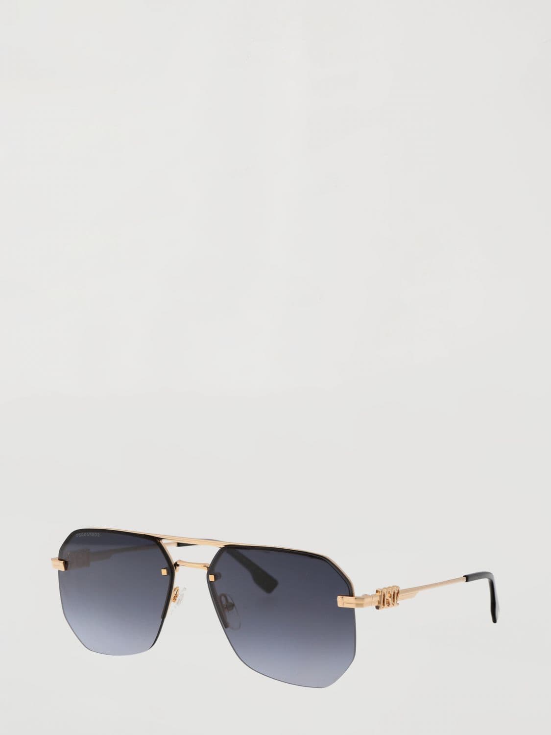 Dsquared2 Black Metal Aviator Sunglasses with Double Bridge · 60