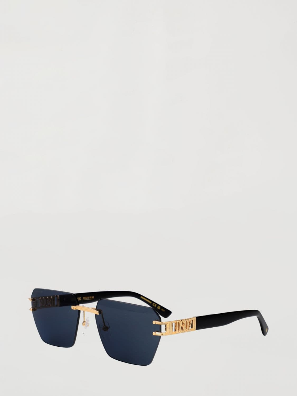 Dsquared2 Gold-Tone Metal Aviator Sunglasses with Pink Lenses