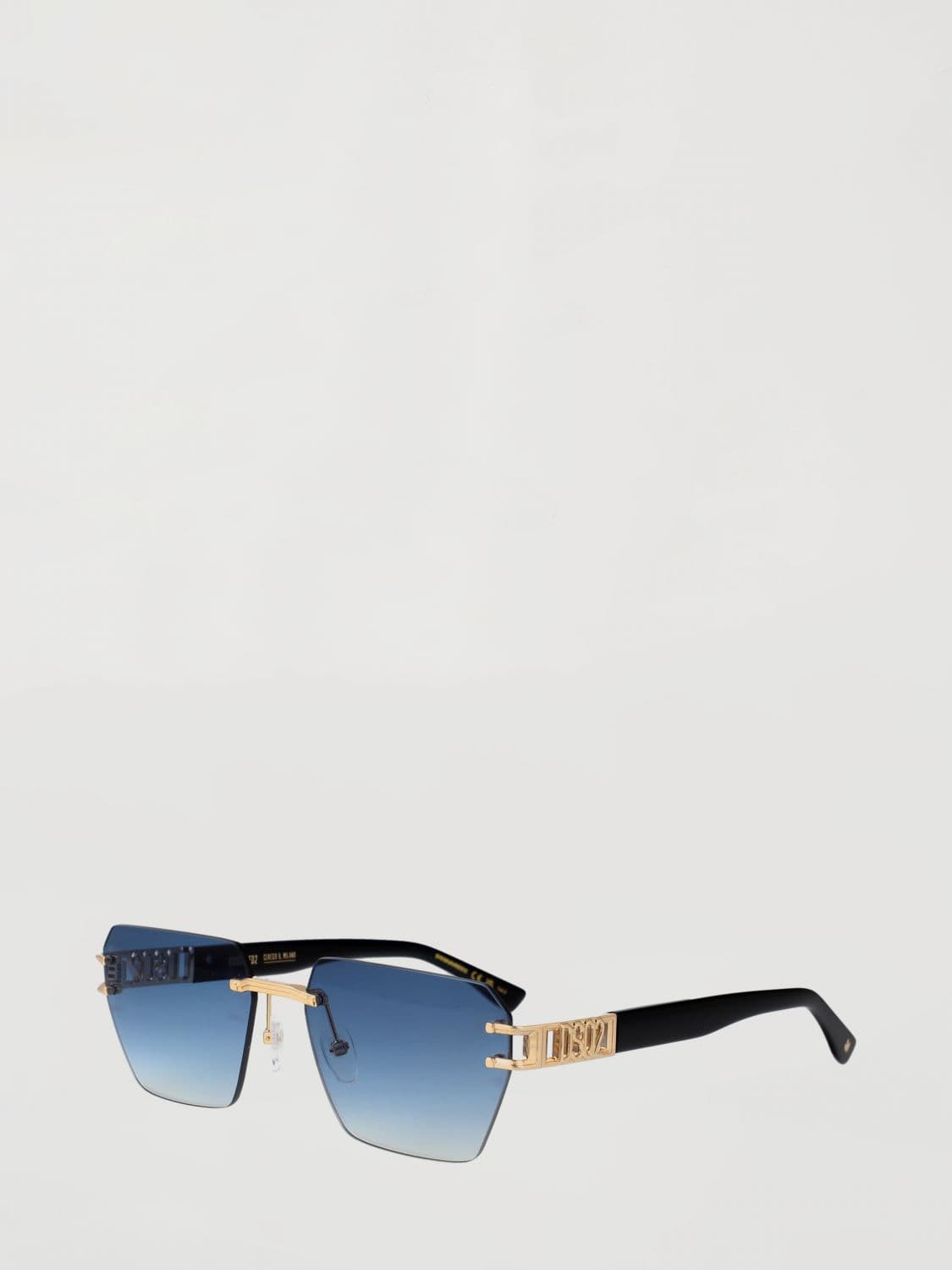 Dsquared2 Gold-Tone Metal Aviator Sunglasses with Pink Lenses