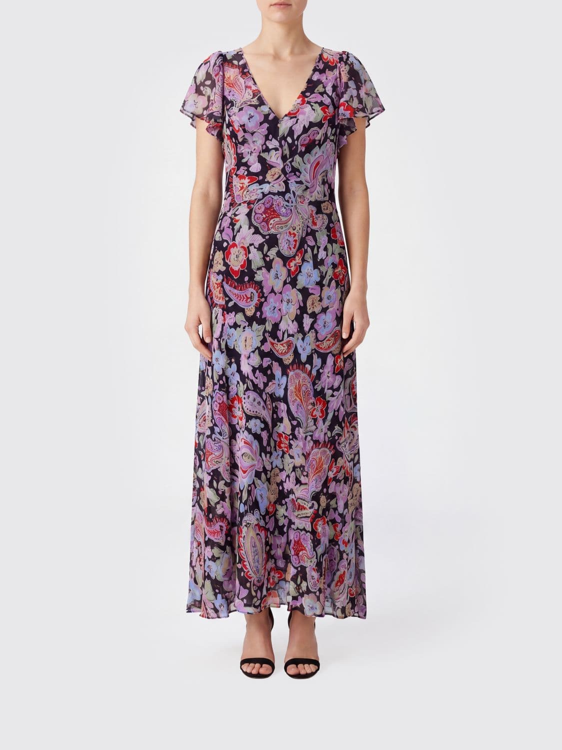 Rixo London Printed Viscose Long Dress