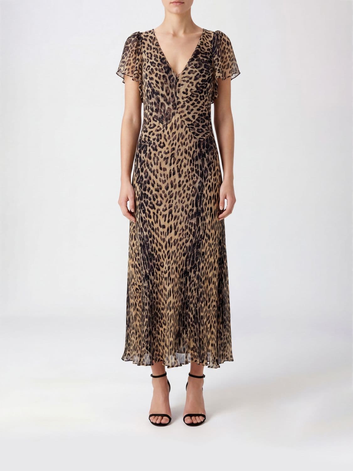 Rixo London Animalier Viscose Midi Dress