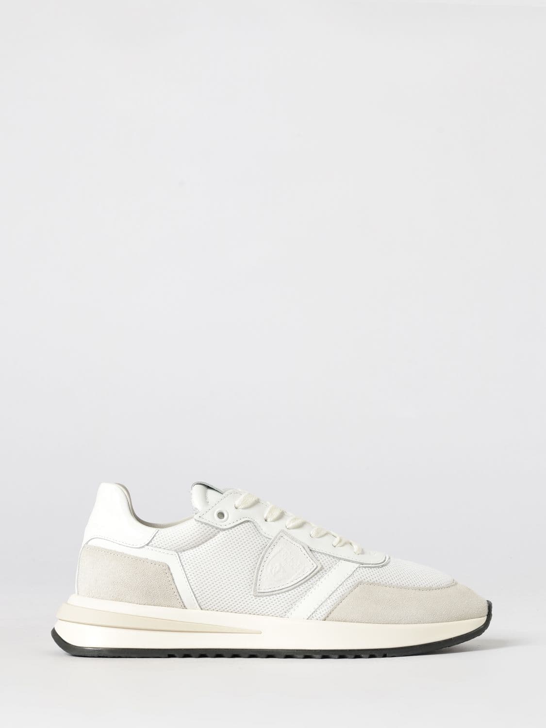 Philippe Model Low-Top Sneakers in Calf Leather and Mesh with Bicolor Design