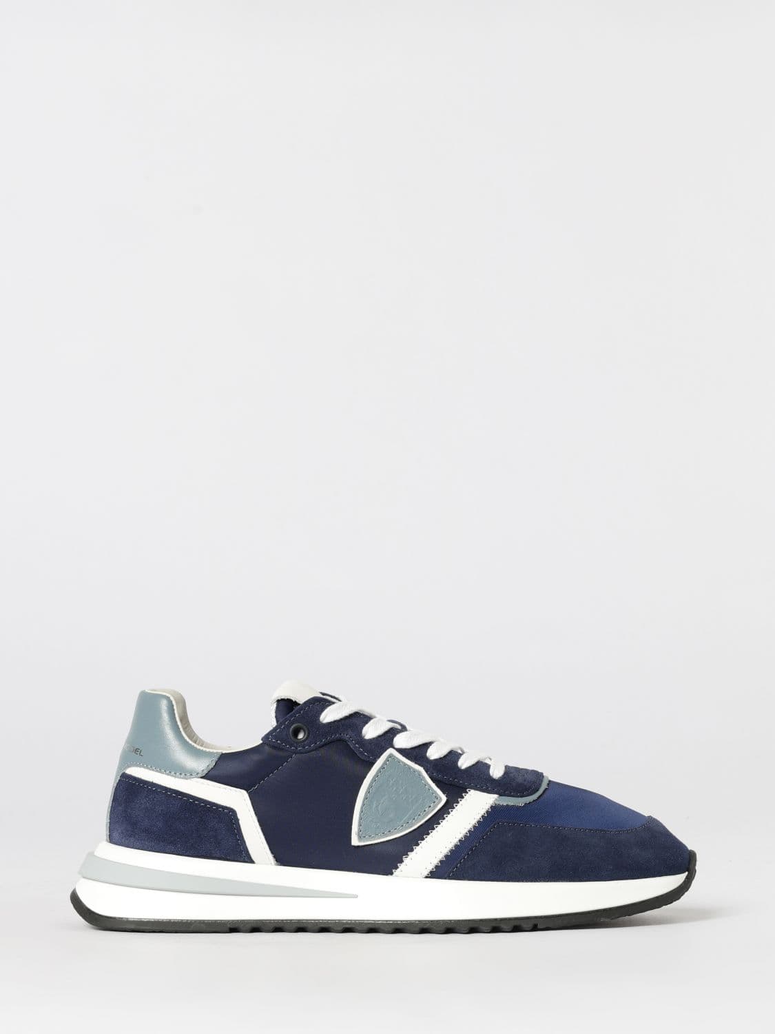 Philippe Model Low-Top Sneakers in Calf Leather and Mesh with Bicolor Design