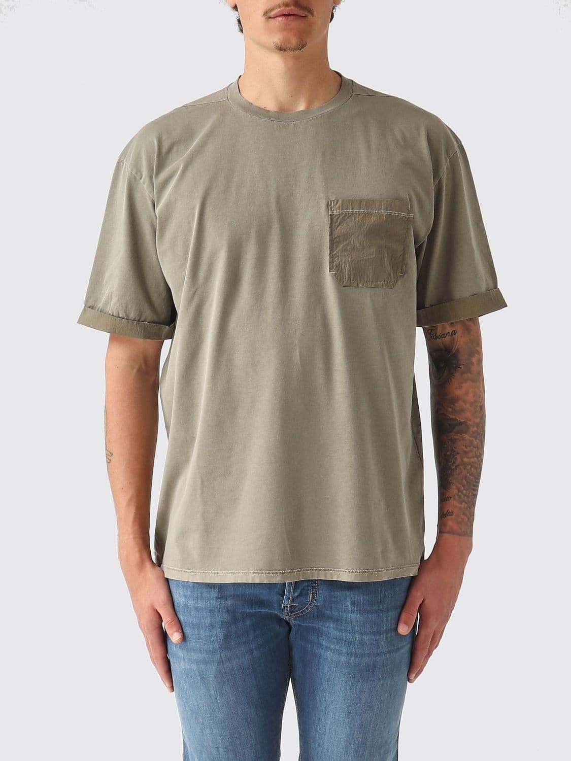 Premiata Cotton Crew Neck T-Shirt with Patch Pocket