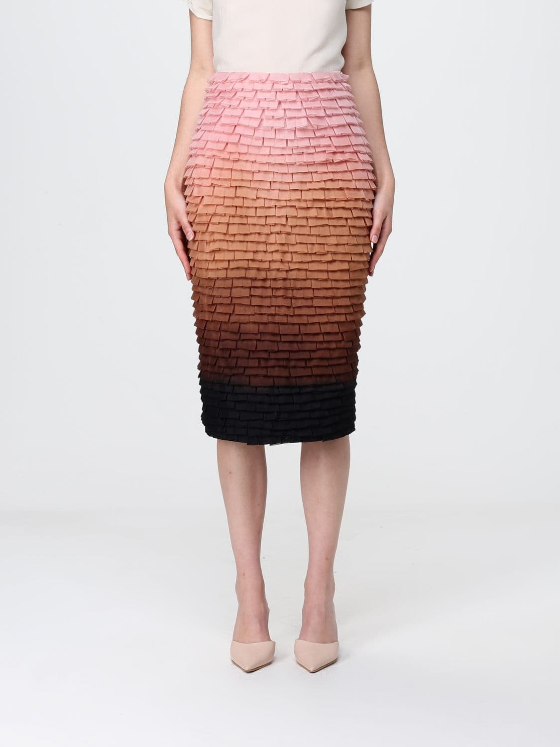 Elisabetta Franchi Shaded Polyester Pencil Skirt