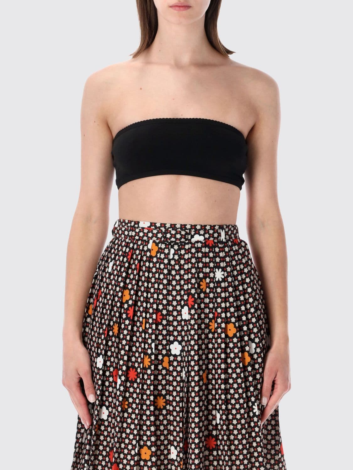 Maison Margiela Off-the-Shoulder Cropped Jersey Top with Slim Fit