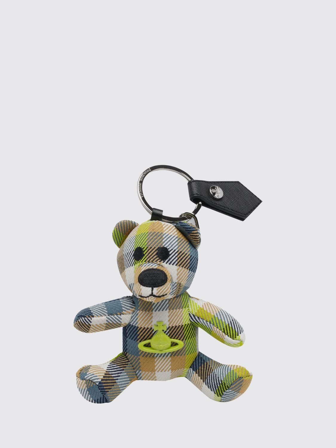 Vivienne Westwood Teddy Bear Tartan Keychain with Orb Logo · OS