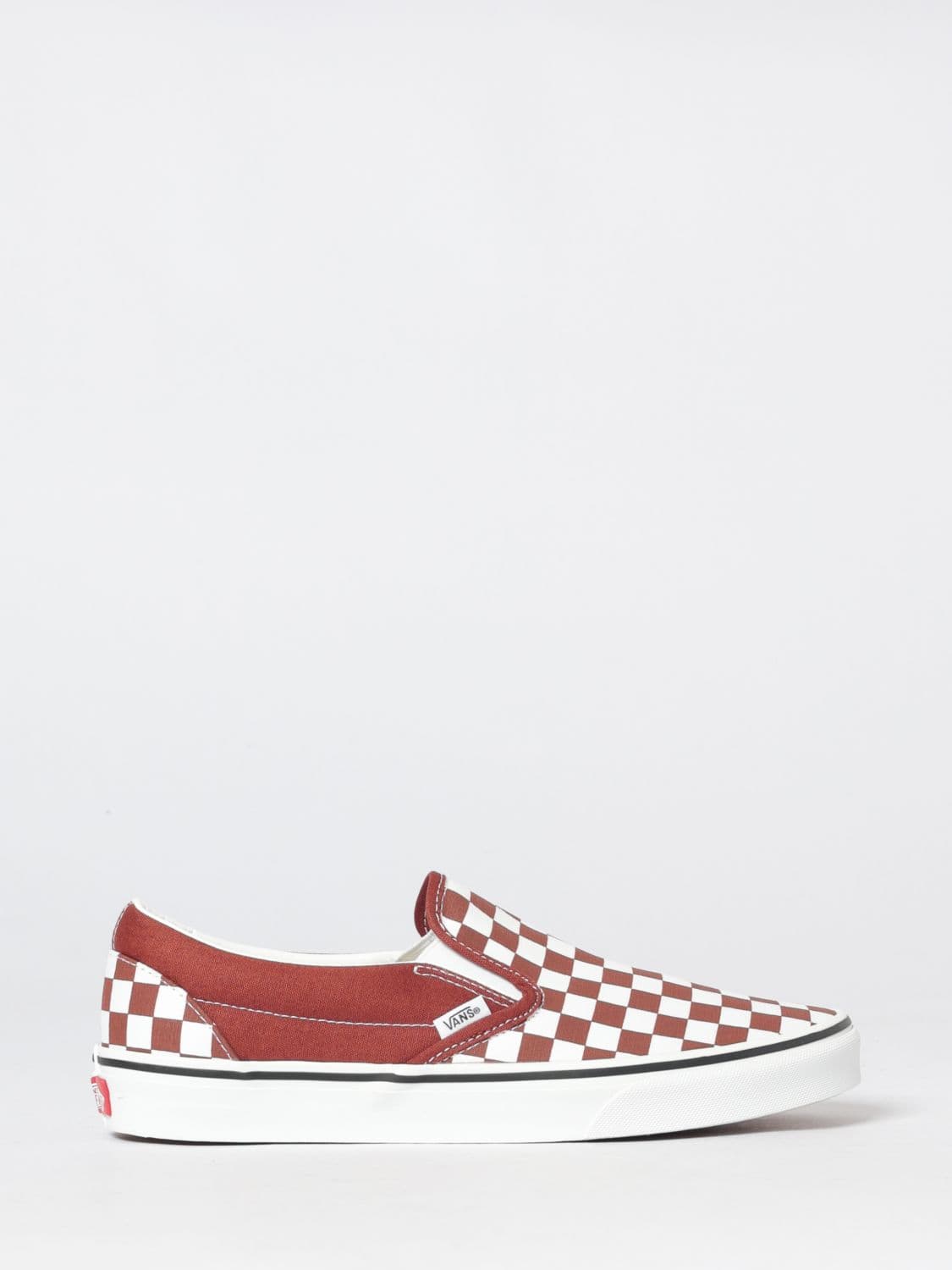 Vans Classic Slip-On Cotton Sneakers with Brown Checkered Print · 43